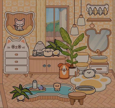 Toca Boca Animal Room, Toca Boca Room Ideas Pet House, Toca Boca Dog Room Ideas, Pet Room Toca Boca, Toca Boca Pet Room Ideas, Pet Rooms, Toca Boca Hair Salon, Toca Ideas, Free House Design