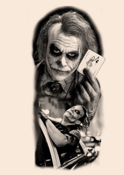 Jack Nicholson Joker Tattoo, Joker Tattoo Ideas For Men Leg, Heath Ledger Joker Tattoo Design, Joker Tattoos For Men, Joker Tattoo Ideas For Men, Joker Smile Hand Tattoo, Heath Ledger Tattoo, Cop Tattoos, Tato Joker