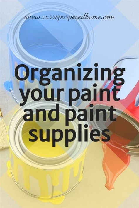 Painting Supply Organization, Organize Paint Supplies, Painting Supplies Organization, Paint Storage Diy, Organize Paint, Spray Paint Storage, Craft Paint Storage, Painting Storage, Painting Space