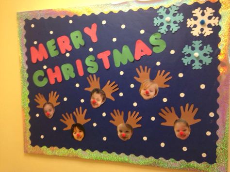 Infant Room Christmas Bulletin Board, Infant Christmas Bulletin Boards, Toddler Christmas Bulletin Board Ideas, Christmas Bulletin Board Ideas Infants, Christmas Bulletin Board Ideas Toddlers, Christmas Bulletin Board Ideas Preschool, Toddler Bulletin Boards, Back To School Crafts For Kids, Classroom Elf