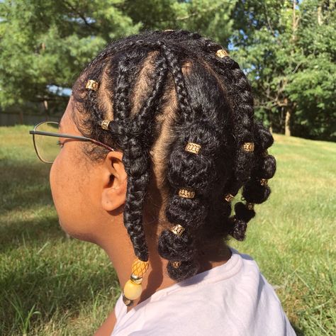 Bubble Braid Black Women, Hairstyle Bubble, Bubble Braid Hairstyle, Hairstyle For Natural Hair, Bubble Braid, New Natural Hairstyles, Bubble Braids, Natural Hairstyle, Hair Coils