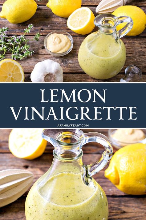 Lemon Vinaigrette Homemade Lemon Vinaigrette Dressing, Optavia Dressing Recipes, Lemon Vinegarette, Lemon Salad Dressings, Lemon Vinaigrette Dressing, Vinaigrette Dressing Recipe, Lemon Salad, Optavia Recipes, Seasoning Blends