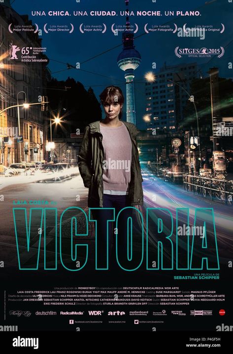 Original Film Title: VICTORIA. English Title: VICTORIA. Film Director: SEBASTIAN SCHIPPER. Year: 2015. Credit: MONKEYBOY/DEUTSCHFILM/RADICAL MEDIA/WDR/ARTE / Album Stock Photo - Alamy Victoria Movie, Laia Costa, Full Mon, San Quentin, Angry Birds Movie, Spanish Woman, Secret Life Of Pets, 2015 Movies, Sitges