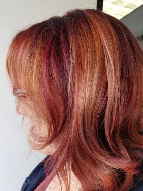 Fall foliage hair! Bored Of My Hair, Foliage Hair, Skunk Hair, Colour Hair, Hair Color Auburn, Self Image, Hair Inspo Color, Fall Foliage, Hair Colour