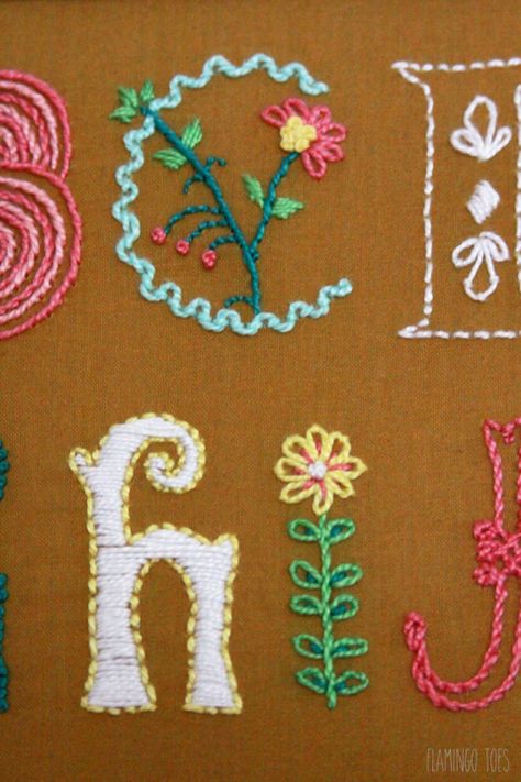 Embroidery Letter Details Alphabet Embroidery, Embroidery Letter, Embroidered Letters, Embroidery Alphabet, Embroidery Sampler, Embroidery Letters, Learn Embroidery, Embroidery Monogram, 자수 디자인