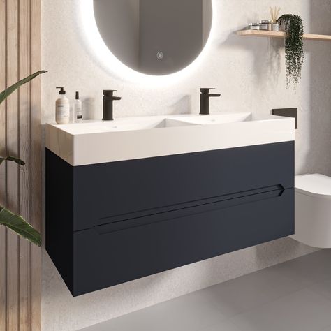 Bathroom Double Sink, Bathroom Sink Units, Double Vanity Unit, Double Basin Vanity Unit, White Wall Hanging, Contemporary Vanity, Basin Vanity Unit, Double Sink Vanity, Double Sink Bathroom