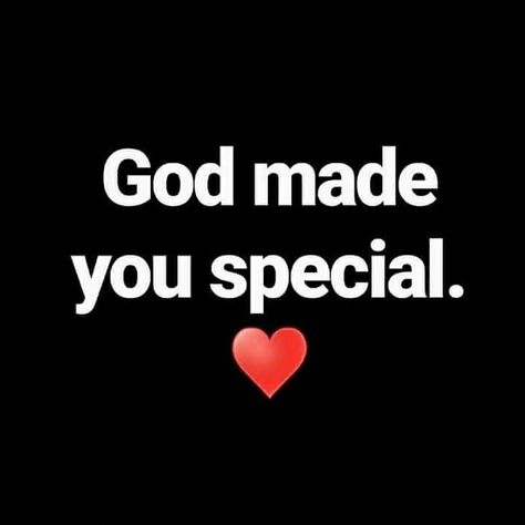 God made you special ♡  No one is like you ! ♡ You are cause God want you! You are cause God loves you ! ♡ God makes no Mistakes. ♡ All what God created - was good ! ♡ So - you are a wanted - beloved - wunderful - and - good - Creation of God. Its Truth! If you can't believe this, you can search in Bible & you will find out this. And: you can ask God! He will answer you. In the way he like.  (But please: Have patience :-) To Gods Time he give you answer. Not our time. So maybe it needs Patience. God Made You, Gods Love Quotes, Beautiful Quote, Verse Quotes, Bible Verses Quotes, Faith In God, Quotes About God, Words Of Encouragement, True Words