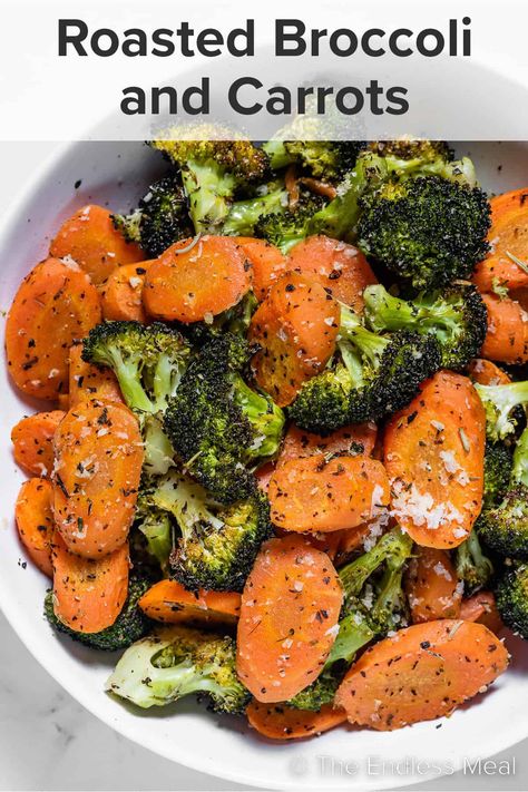 Carrots Broccoli Side Dishes, Broccoli Carrots Recipe, Roast Broccoli And Carrots, Brocoli And Carrots, Carrot Oven Recipes, Roasted Brocolli And Carrots, Baked Carrots And Broccoli, Easy Roasted Broccoli, Roasted Carrots And Broccoli Oven