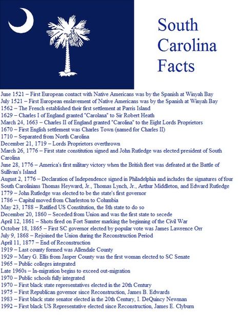 South Carolina~facts South Carolina History, Charles Ii Of England, Parris Island, Bracelet Craft, Town Names, Coastal Carolina, Facts For Kids, Homeschool Planning, Unschooling