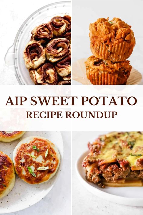 AIP Sweet Potato Roundup (AIP, paleo, vegan)• Heal Me Delicious Aip Sweet Potato, White Sweet Potato Recipe, Paleo Sweet Potato Recipes, Sweet Potato Breakfast Recipes, Sweet Potato Sauce, Scalloped Sweet Potatoes, Sweet Potato Flour, Sweet Potato Recipes Baked, Autoimmune Recipes