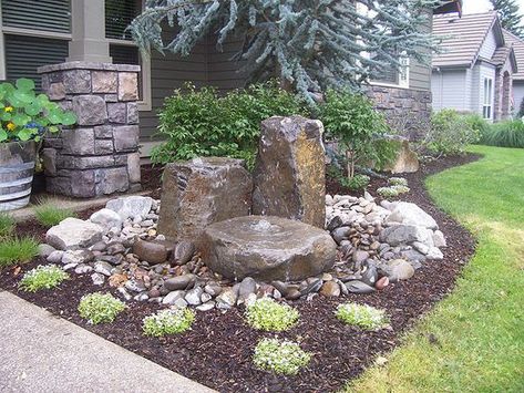 3 DIY Water Features Yard Water Fountains, Yard Fountain, Pondless Water Features, Landscaping With Fountains, Fountain Ideas, Diy Water Feature, Outdoor Water Features, Forest Grove, Backyard Water Feature