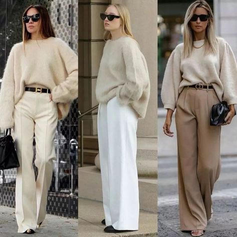 Spring Outfits, summer outfits, spring outfits ideas Cream Trousers Outfit, Cream Jeans Outfit, Beige Jeans Outfit, Cream Pants Outfit, Outfit Minimalista, Outfit Pantalon, Beige Outfits, Outfits Bonitos, Workwear Capsule Wardrobe