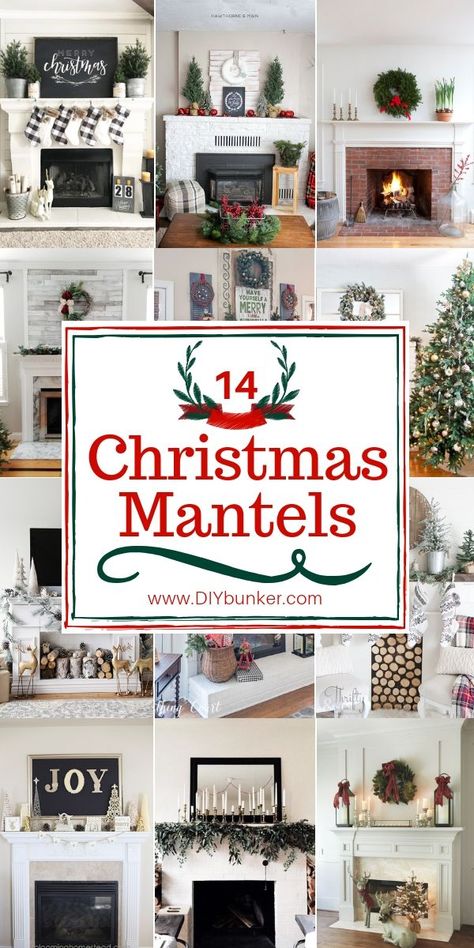 Decorate your home for Christmas with the best DIY Christmas mantel ideas! #mantels #christmas #decor #holiday #holidaydecor #diy Diy Christmas Mantel, Christmas Mantel Ideas, Diy Christmas Fireplace, Christmas Mantles, Mantel Ideas, Decorations For Christmas, Christmas Mantel, Christmas Mantel Decorations, Christmas Mantle