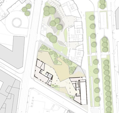 Gallery of Novetredici Residential Complex / Cino Zucchi Architetti - 16 Site Plan Rendering, Campus Design, Site Plans, Architecture Awards, Residential Complex, Brick Design, Ground Floor Plan, Environmental Design, Master Plan