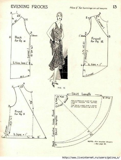 20s Sewing Pattern, 1920s Dress Pattern Free, 1920 Dress Pattern, 20s Dress Pattern, 1920s Dress Pattern, 1920s Fashion Women, Barbie Sewing, Patron Vintage, Vestidos Retro