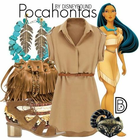 Pocahontas Outfit, Disney Character Outfits, Disneybound Outfits, Princess Inspired Outfits, Disney Dress Up, Disney Princess Outfits, Stile Casual Chic, Disney Themed Outfits, Cute Disney Outfits