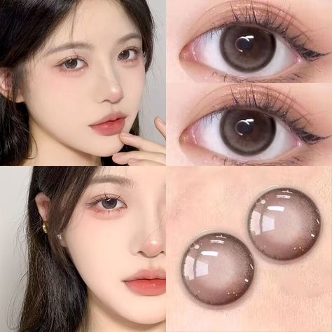 Korean Contact Lenses, Brown Contact Lenses, Eye Lens Colour, Colored Eye Contacts, Cosmetic Contact Lenses, Birthday Cake With Flowers, Eye Makeup Techniques, Lenses Eye, Formal Accessories