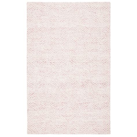 Bungalow Rose Pezanetti Handmade Wool Pink/Ivory Rug | Wayfair Family Room Rug, Eclectic Area Rug, Rug Dark, Geometric Construction, Chic Rug, Pink Ivory, Floral Area Rugs, Ivory Rug, Modern Floral