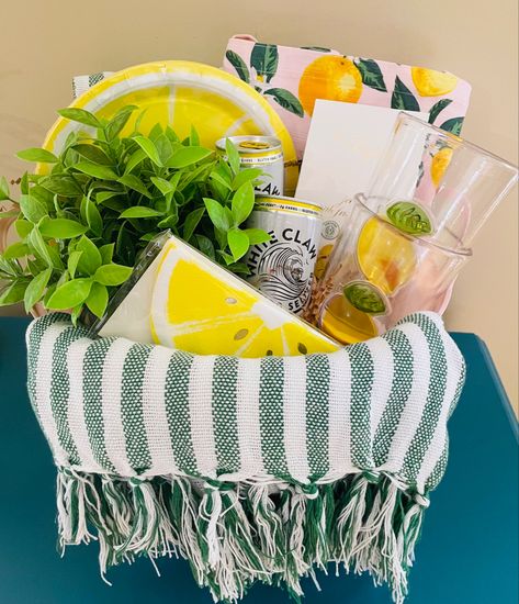 Theme Baskets, Themed Gift Baskets, Metal Baskets, Gift Baskets, Diaper Cake, Baskets, Lemon, Gifts, Quick Saves