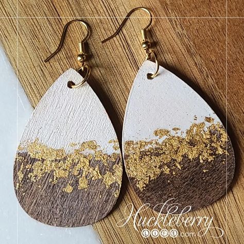 Wooden Teardrop Earrings Diy, Diy Painted Earrings, Diy Earrings Wood, Wooden Painted Earrings, Wood Painted Earrings, Wood And Leather Earrings, Wooden Earrings Diy, Diy Wood Earrings, Wood Earrings Diy