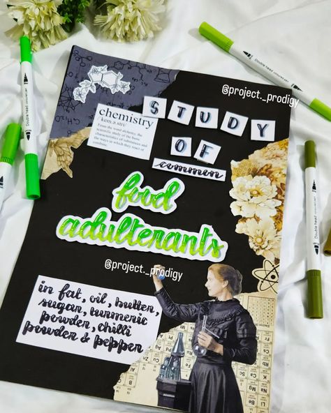 CLASS 12TH CHEMISTRY COVERPAGE✨ TOPIC- STUDY OF COMMON FOOD ADULTERANTS DM FOR ORDERS 🌷 [Custom school projects, Affordable student projects, Decorative project sheets, CBSE project help, Assignment completion services, College project assistance, Holiday homework solutions, Customizable student notebooks, Aesthetic cover pages for assignments, School notebook completion, Student project help online, Custom cover pages for projects] #holidayhomework #cbseprojects #school #schoollife #Scho... Notebooks Aesthetic Cover, Chemistry Notebook Cover Ideas, Chemistry Cover Page Ideas, Aesthetic Cover Pages, Chemistry Project Cover Page, Aesthetic Assignment Ideas, Notebooks Aesthetic, Cover Page For Project, Social Science Project