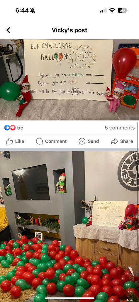 Elf On The Shelf Balloon Ideas, Elf On The Shelf Balloons, One Happy Dude, Paper Balloon, Elf On A Shelf Ideas, Elf Ideas, Elf On A Shelf, Crepe Paper, Shelf Ideas