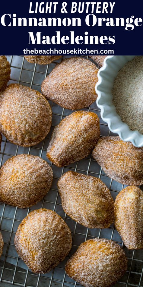 Orange Madeleines, Gingerbread Shortbread, French Recipes Authentic, Lady Finger Cookies, Orange And Cinnamon, Citrus Desserts, Sugar Sticks, Madeleine Cookie, Cinnamon Orange