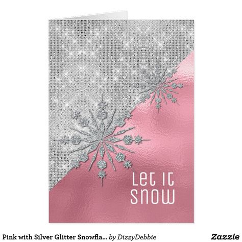 Pink Christmas Cards, Glitter Snowflakes, Christmas Scrapbook Pages, Holiday Cards Handmade, Hanukkah Cards, Wedding Cards Handmade, Snowflake Cards, Christmas Card Art, Homemade Christmas Cards