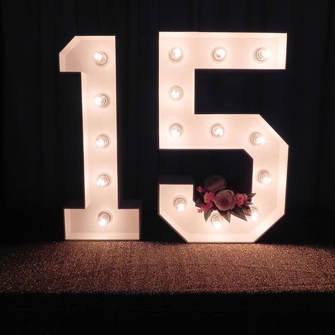 Large Light Up Letters, Hollywood Mirror With Lights, Quince Themes, Quinceanera Decorations, Hollywood Mirror, Big Mirror, Birthday Wallpaper, Light Up Letters, Light Letters