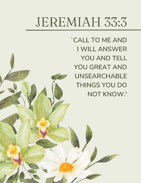 Jeremiah 33:3, Christian Verses, Bible Quotes Wallpaper, Bible Quotes Images, Powerful Bible Verses, Today Is The Day, Biblical Verses, Bible Verse Art, Inspirational Quotes God