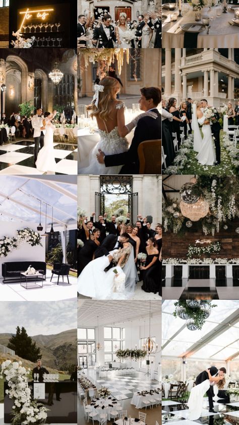 Classy Theme, Elegant Wedding Themes, Black And White Wedding Theme, White Wedding Theme, Wedding Money, European Wedding, Black White Wedding, Future Wedding Plans, Neutral Wedding