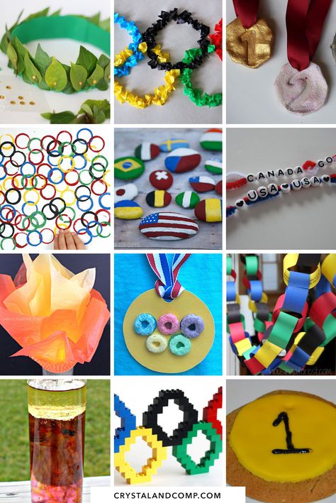 Looking for engaging activities for kids that celebrate the spirit of the Olympics? Check out these exciting Olympics-themed games and crafts that are perfect for a day of fun with your little ones! Olympic Crafts For Kids Fun Activities, Olympic Art Activities For Kids, Prek Olympics Theme, Olympic Games Crafts For Kids, Olympic Field Day Games, Preschool Olympic Crafts, Olimpic Game Activity For Kids, Mini Olympics For Kids, Kid Olympic Games