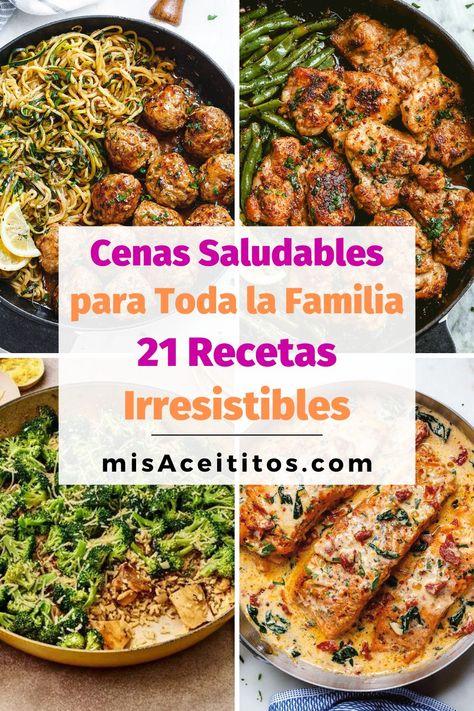 21 Recetas de Cena Saludable para la Familia - ¡Deliciosas! 23 Ideas Cenas, Gluten Free, Healthy Recipes, Quick Saves