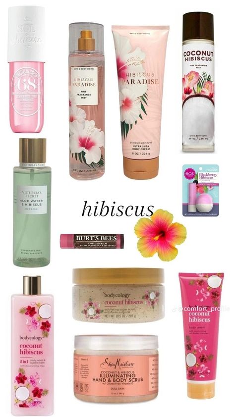 Hibiscus Scent Combo, How To Smell Like Hawaii, Scent Combos Hygiene Floral, Floral Body Care, What To Smell Like, How To Smell Like Hibiscus, How To Smell Fruity And Floral, How To Smell Like Flowers All Day, How To Smell Floral