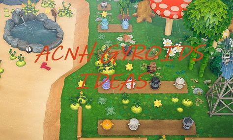 ACNH Gyroid Ideas - Top 8 Best Ways (Designs) To Use Gyroids in Animal Crossing New Horizons Acnh Gyroids Ideas, What To Do With Gyroids Animal Crossing, Gyroid Room Acnh, Acnh Gyroid Garden Ideas, Gyroids Ideas Acnh, Acnh Gyroid Display Ideas, Gyroid Farm Acnh, Animal Crossing Gyroid Ideas, Gyroid Garden Acnh