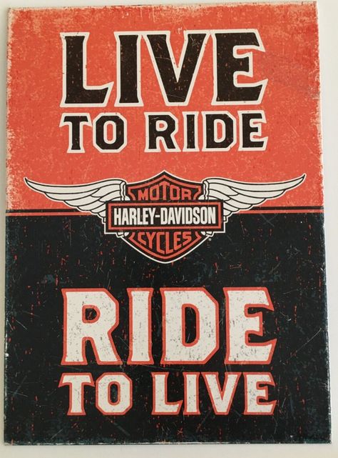 Harley Davidson Man Cave Metal Sign Live to Ride Ride To Live Orange Black 7X10 Vintage Harley Davidson Art, Harley Davidson Man Cave, Haley Davidson, Harley Davidson Decor, Rv Traveling, Harley Davidson Signs, Harley Davidson Artwork, Harley Davidson Art, Cycle Ride