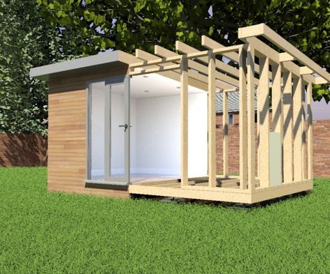 Garden Room Construction Contemporary Garden Rooms, Garden Room Ideas, Garden Cabins, Summer House Garden, Backyard Studio, House Shed, Backyard Office, Backyard Sheds, Casa Container