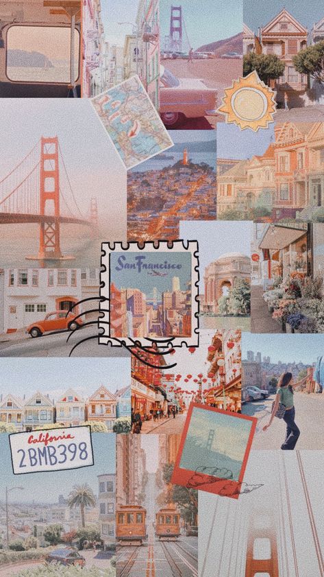 San Francisco Vision Board, San Francisco Wallpaper Iphone, San Francisco Aesthetic Wallpaper, California Wallpaper Aesthetic, California Aesthetic Wallpaper, Vintage California Aesthetic, California Iphone Wallpaper, Bay Area Aesthetic, Area Aesthetic