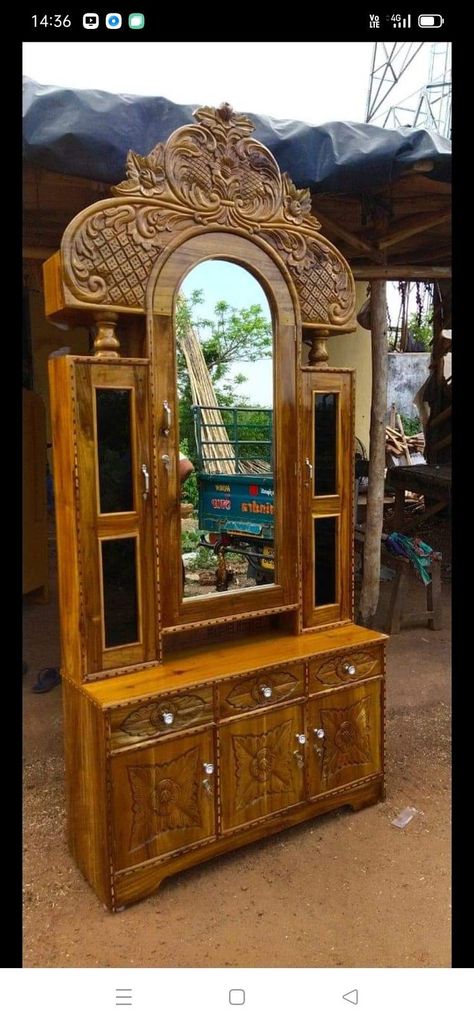 Dressing Table Design Wooden, Dressing Mirror Designs, Latest Dressing Table Designs, Furniture Design Table, Tea Table Design, Carved Sofa, House Front Door Design, Advanced Woodworking Plans, Box Bed Design