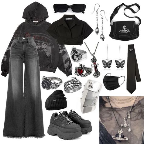 Y3k Aesthetic Outfits, Emo Y2k Outfits, Comfy Grunge Outfits, Styl Goth, Punk Style Outfits, Future Outfit, Swaggy Outfits, Goth Outfits, Alternative Outfits