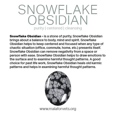 Gemstone Meanings — Snowflake Obsidian Meaning, Crystal Meanings Charts, Obsidian Meaning, Balance Chakras, Crystals Healing Grids, Crystal Healing Chart, Crystal Vibes, Crystals Healing Properties, Spiritual Crystals