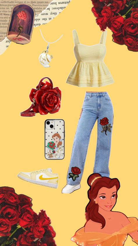 Belle Disneybound, Disney Bound Outfits Casual, Belle Outfit, Disney Trip Outfits, Disney Princess Outfits, Disney Themed Outfits, Cute Disney Outfits, Disney World Outfits, Disney Inspired Fashion