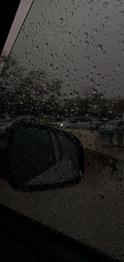 Rain Rainy Day Aesthetic Wallpaper Ipad, Rain Car Photography, Rain Through Car Window, Rainy In Car, Raining Car Window Aesthetic, Rainy Car Window Aesthetic, Rainy Car Ride Aesthetic, Driving In The Rain Aesthetic, Inside Car Pics