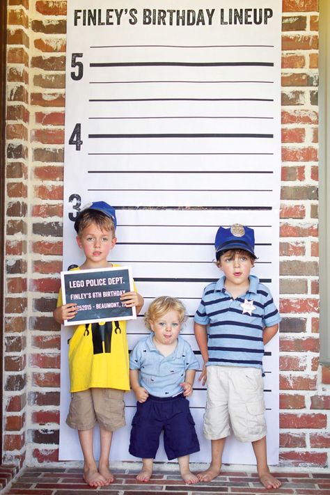 Making the Most of Your DIY Photo Props (+ Lego Police Party & Donut Party) // Hostess with the Mostess® Policeman Birthday Party, Policeman Party, Diy Photo Props, Police Themed Birthday Party, Zootopia Birthday Party, Police Theme Party, Cop Party, Police Officer Birthday, Police Birthday Party