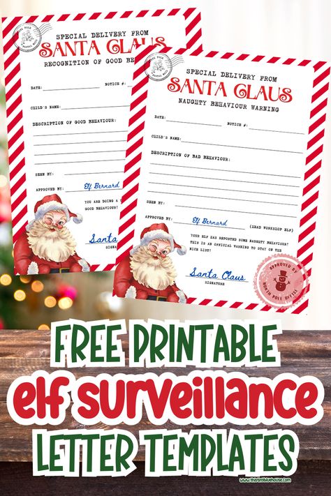 Are you looking for a free printable elf surveillance letter? Here are 2 festive official warning letters you can download for free. One free elf on the shelf letter is an official naughty behavior warning while the other praises good deeds and behavior. Download both printable elf warning letters and include them in your family elf on the shelf tradition this year for some extra festive fun. Head over to our website to download a free printable Elf on the shelf surveillance letter today. Elf On The Shelf Ideas Good Behavior, Elf On The Shelf Printables Free Templates Letter From Santa, Elf Surveillance Sign Printable Free, Elf On The Shelf Warning Letter Free, Elf On The Shelf Behavior Warning, Elf Warning Letter Free Printable, Elf Warning, Elf On Shelf Notes, Elf On The Shelf Letter