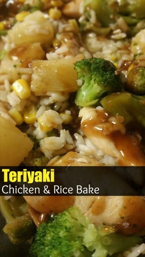 Aunt Bea, Teriyaki Chicken Rice, Chicken Rice Bake, Teriyaki Chicken And Rice, Rice Bake, Yummy Casserole Recipes, Recipes Casserole, Yummy Casseroles, Chicken And Rice