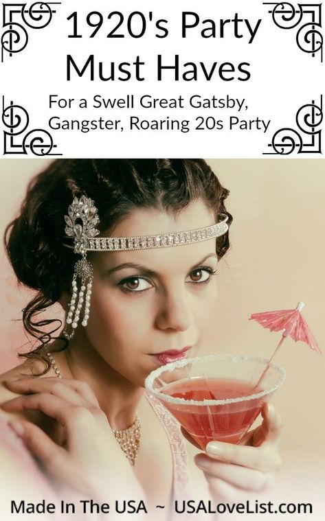 1920 Food Ideas Roaring 20s, Great Gatsby Tea Party, Prohibition Party Decorations, Roaring 1920s Party, 1920s Party Theme, Roaring 20s Birthday Party, 1920 Party, 20s Theme, Roaring 20s Birthday