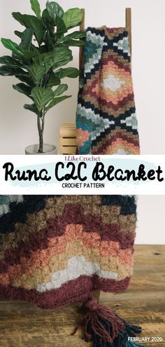 Block Stitch Blanket, Single Crochet Border, Diy Blankets, Tassel Diy, Block Stitch, Crochet C2c Pattern, C2c Blanket, Scrap Yarn Crochet, Yarn Tassel