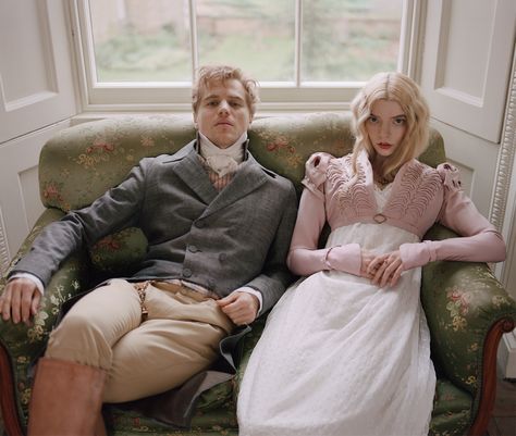 Image may contain Furniture Couch Clothing Apparel Human Person Anya TaylorJoy Evening Dress Robe and Fashion Emma Movie, Emma. 2020, Johnny Flynn, Stile Kendall Jenner, Emma Jane Austen, Jane Austen Novels, Emma Jane, Regency Era, Anya Taylor Joy