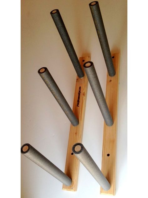 Snowboard Wood Storage Rack | 3 Boards - StoreYourBoard.com Repurposed Surfboard, Surf Board Rack, Snowboard Wall Rack, Kayak Diy, Paddle Board Storage, Surfboard Wall Rack, Snowboard Wall, Surfboard Storage, Surf Rack